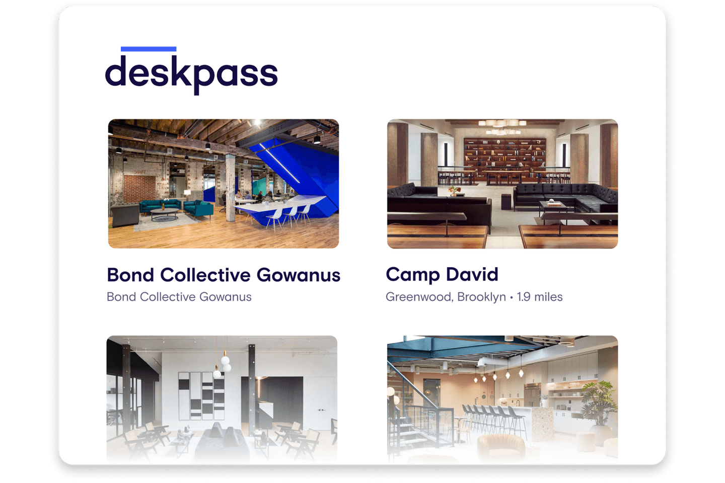 An illustration depicting choosing a space in the Deskpass app.