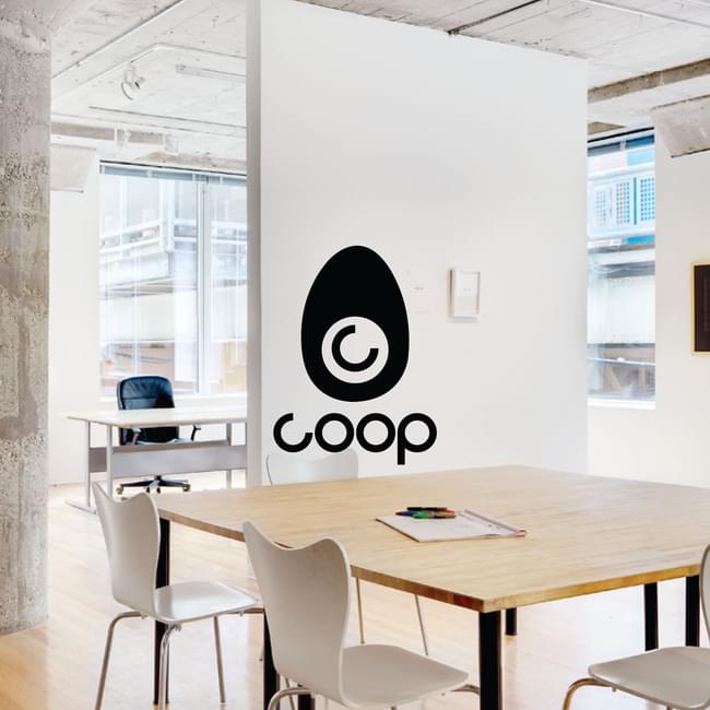 The interior of the Coop Co-working space.